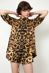 Giraffe Print Silk Pyjama Shirt (Copy)